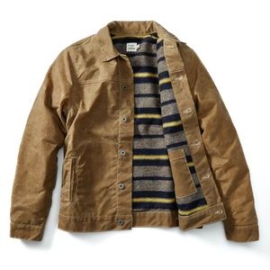 Flint & Tinder Sherpa Lined Waxed Jacket - Field Tan - Medium